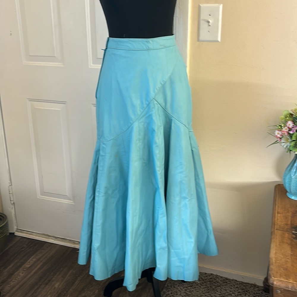 Comint Vintage 80s Midi Leather‎ Skirt  Size S